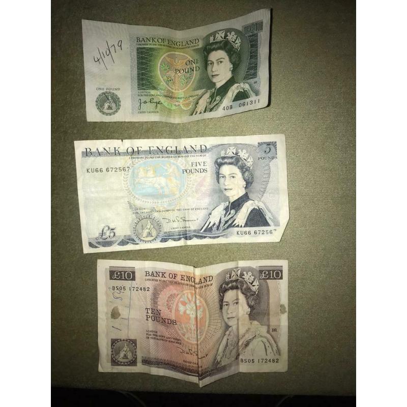 Now Sold)Rare collectable ?1 ?5 ?10 notes