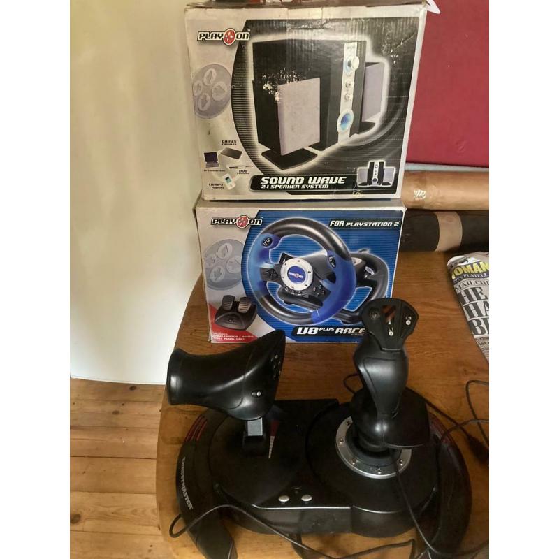 Ps2 sound wave and v8 racer. Thrust master joystick