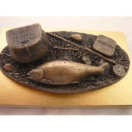 Very Rare Fly Fishing Sculpture by the late Sir David Hughes.