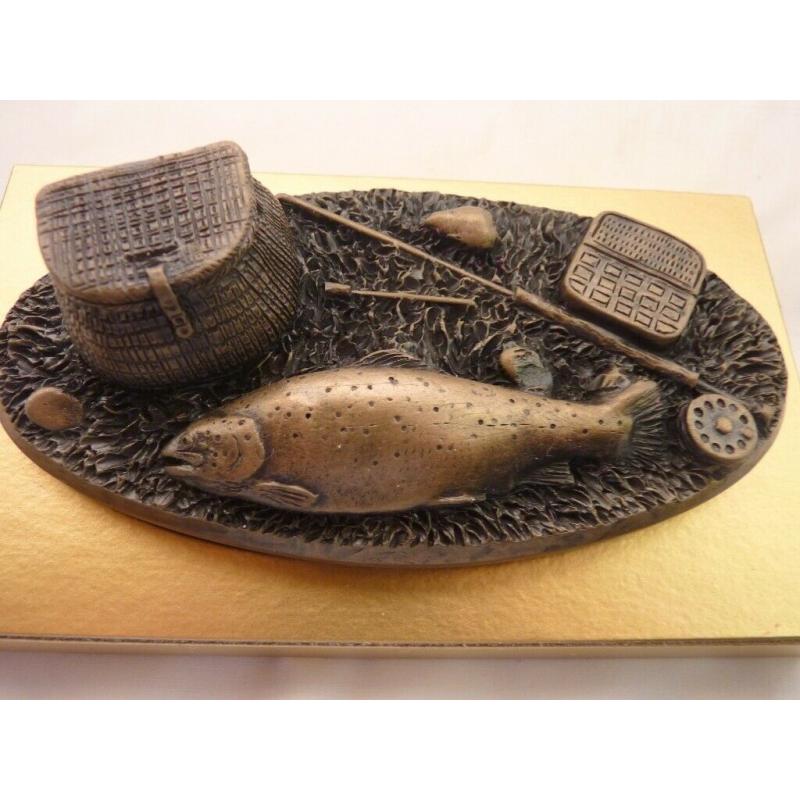 Very Rare Fly Fishing Sculpture by the late Sir David Hughes.