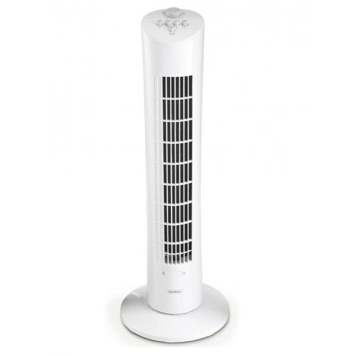 White VonHaus Oscillating 31" Tower Fan - 3 Breeze Speed Settings, Aroma Tray