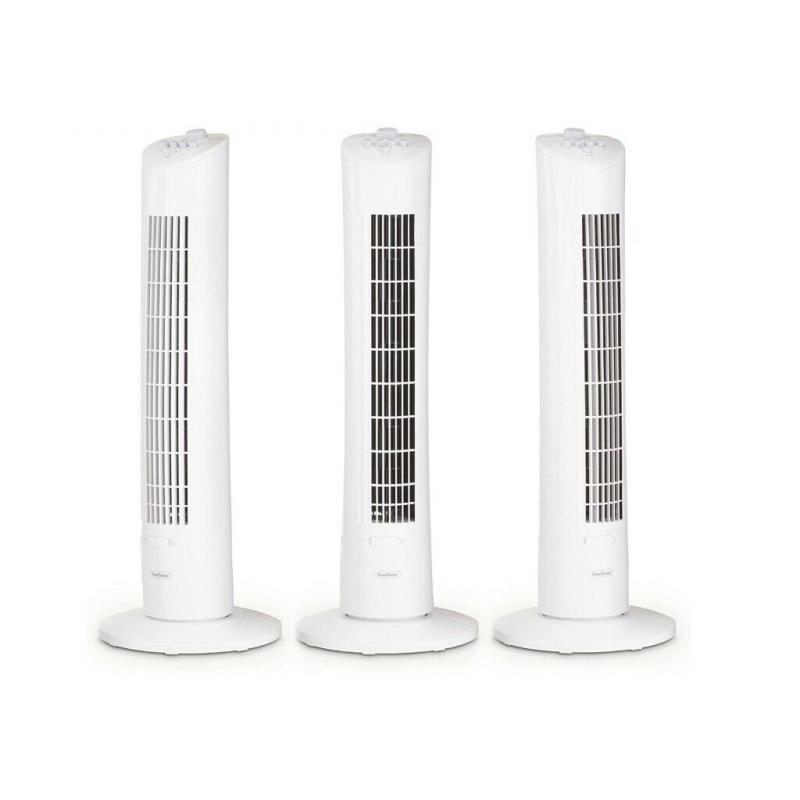 White VonHaus Oscillating 31&quot; Tower Fan - 3 Breeze Speed Settings, Aroma Tray