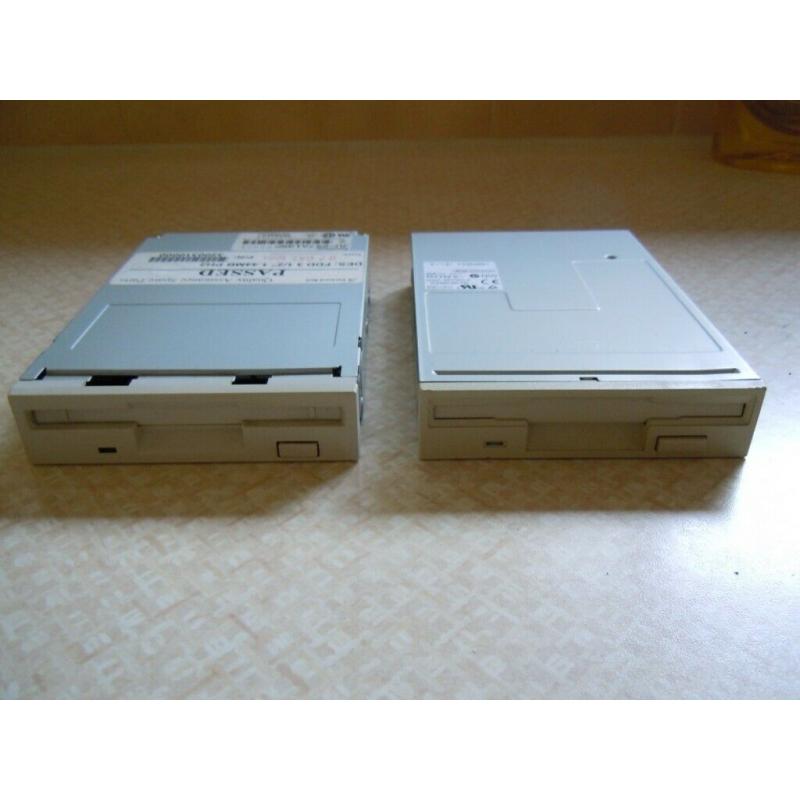 Two 3.5" Floppy Disk Drives + Blank Floppy Disks with Cases