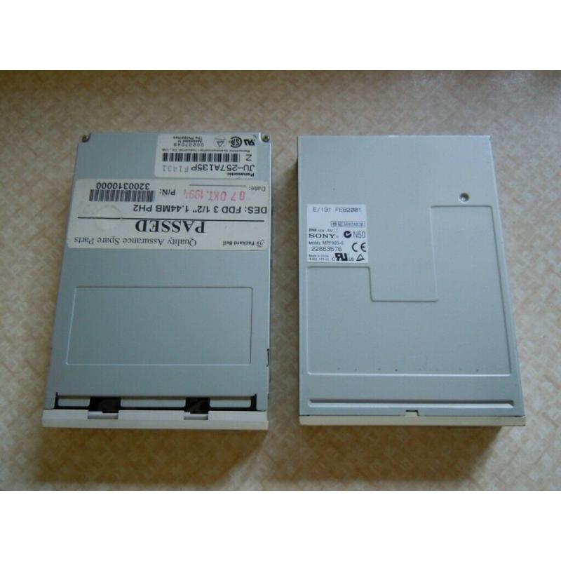 Two 3.5" Floppy Disk Drives + Blank Floppy Disks with Cases