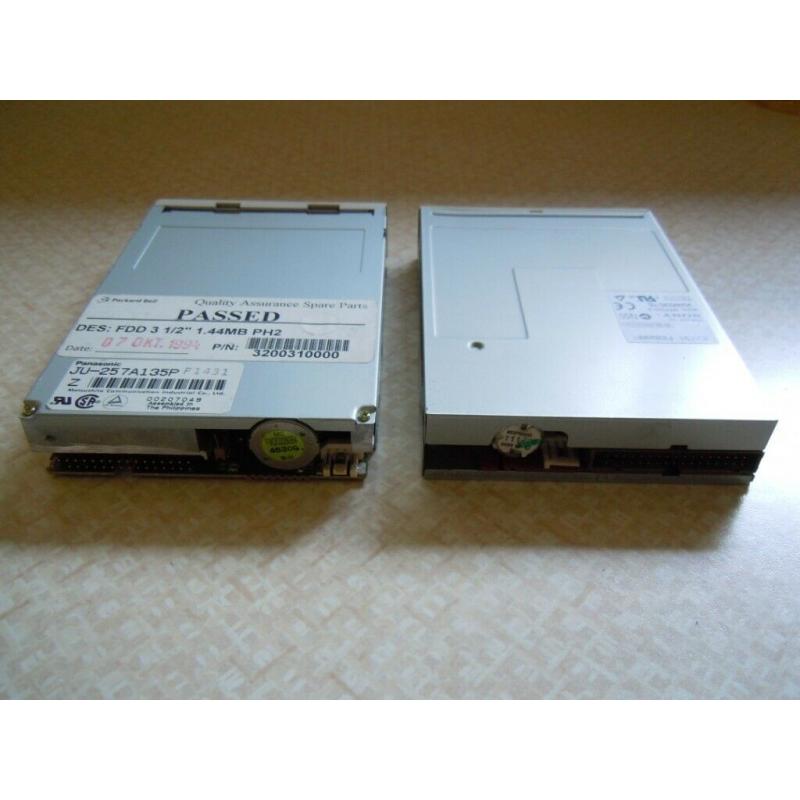 Two 3.5" Floppy Disk Drives + Blank Floppy Disks with Cases