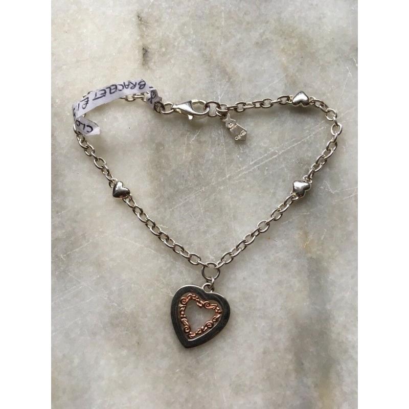 Clogau Welsh Rose Gold and Sterling Silver Tree of Life Heart Bracelet with original Clogau Box