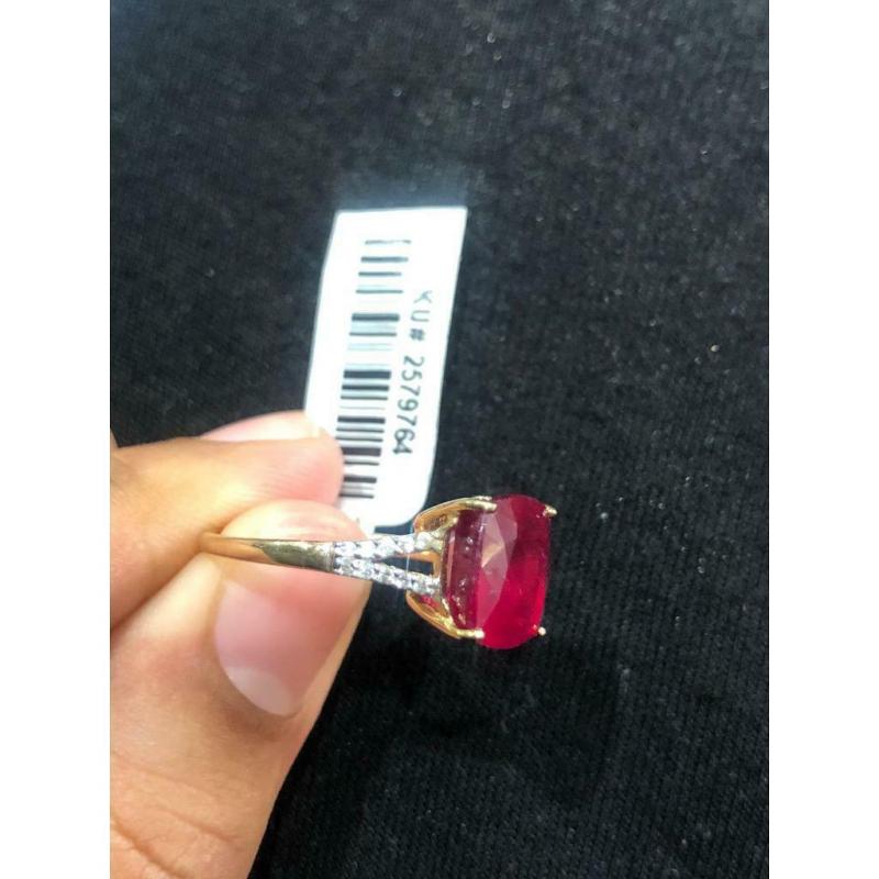 Classic cushion cut Ruby Ring - 9CT Gold