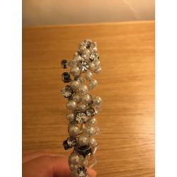 Jenny Packham wedding dress size 10-12, pearl edged veil and pearl headband