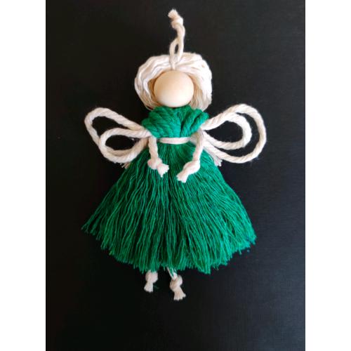 Handmade Macrame Christmas Angel Xmas Tree Gift Crafting Decoration