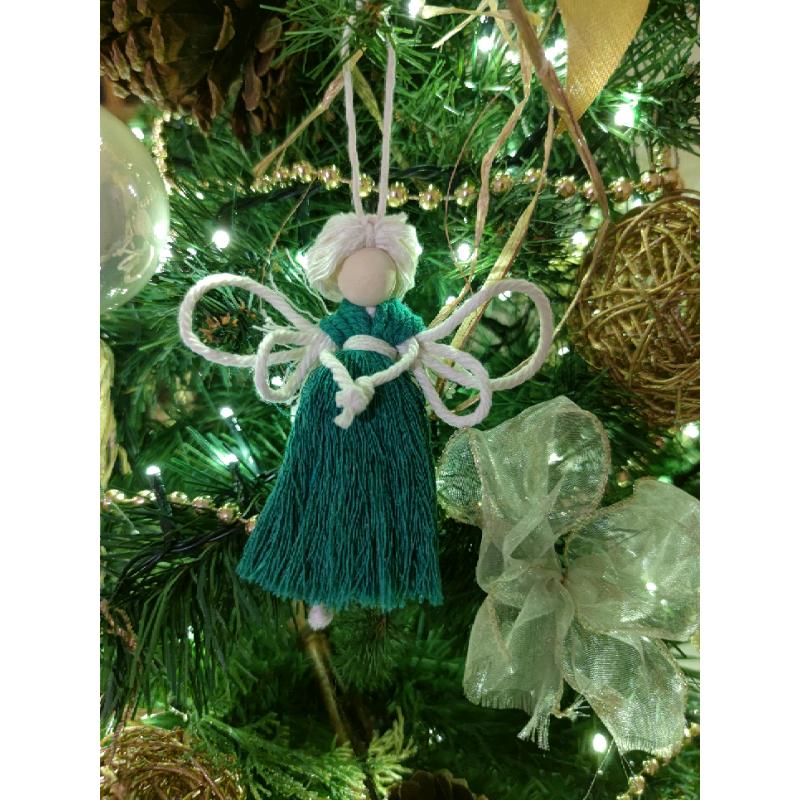 Handmade Macrame Christmas Angel Xmas Tree Gift Crafting Decoration