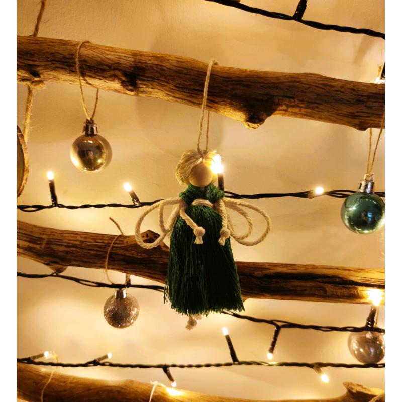 Handmade Macrame Christmas Angel Xmas Tree Gift Crafting Decoration