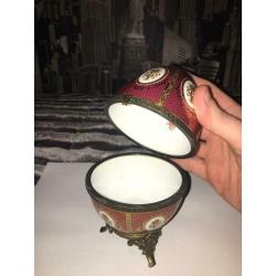 Past Times Porcelain Egg Trinket Box