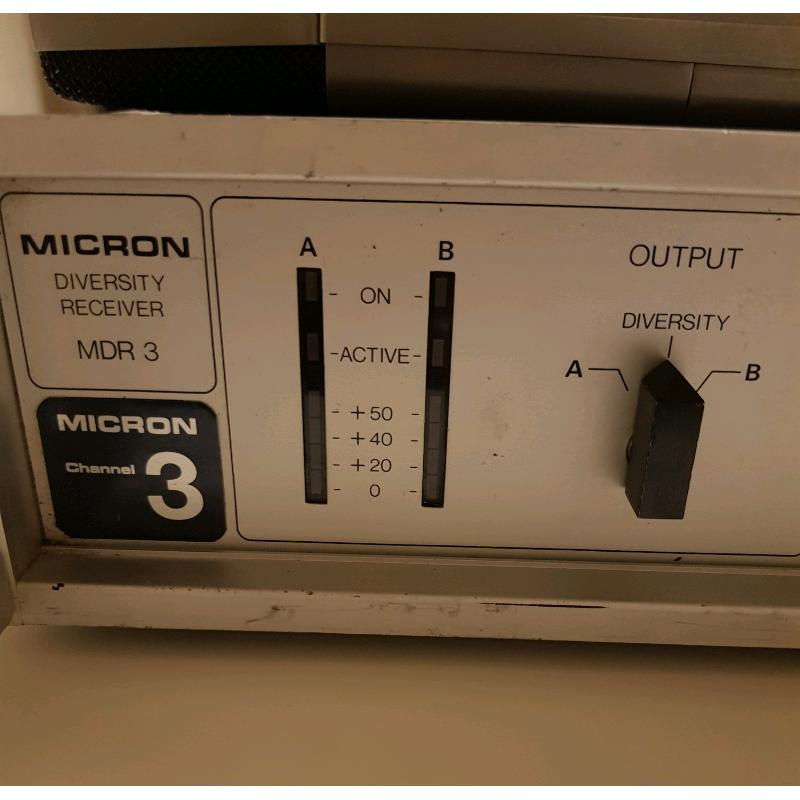 Micron Diversity Receiver MDR 3 & MICRON TX503 Hend held Transmitter