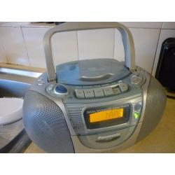 beautiful quality panasonic digital three in one portable audio system,cd,cassette & radio..