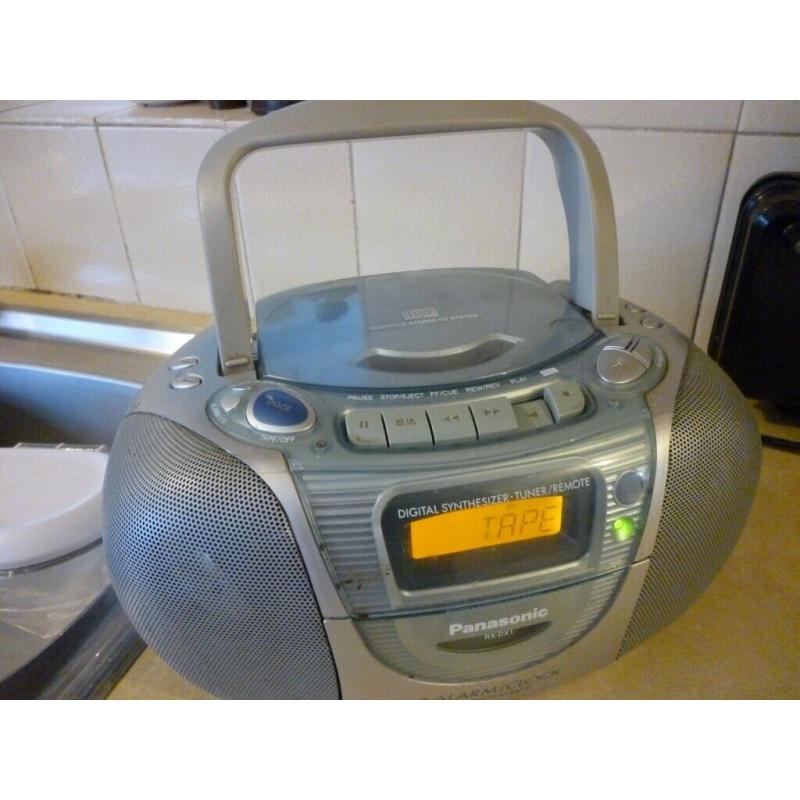 beautiful quality panasonic digital three in one portable audio system,cd,cassette & radio..
