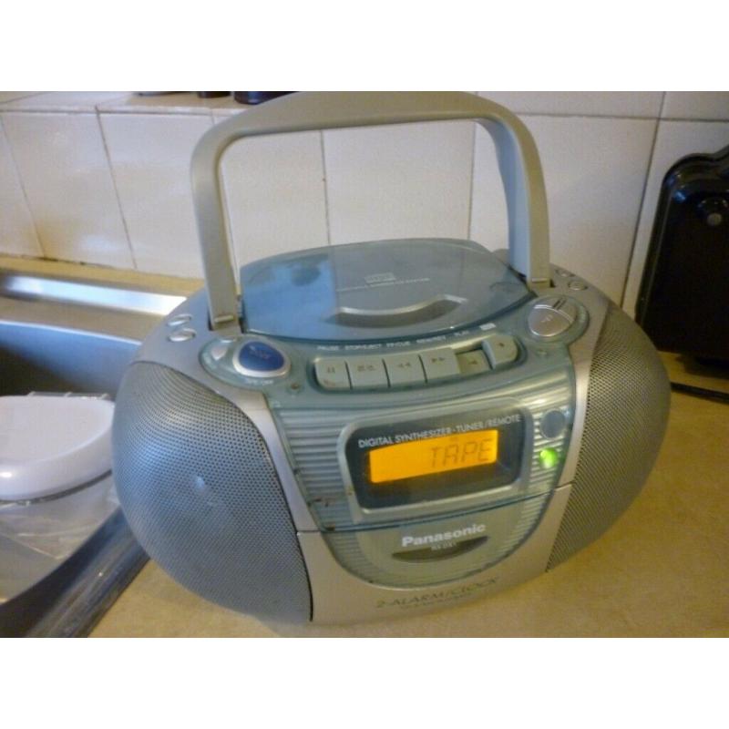 beautiful quality panasonic digital three in one portable audio system,cd,cassette & radio..