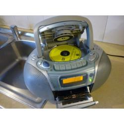 beautiful quality panasonic digital three in one portable audio system,cd,cassette & radio..