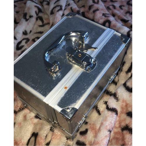 Silver make up storage box (with key)