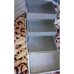 Silver make up storage box (with key)