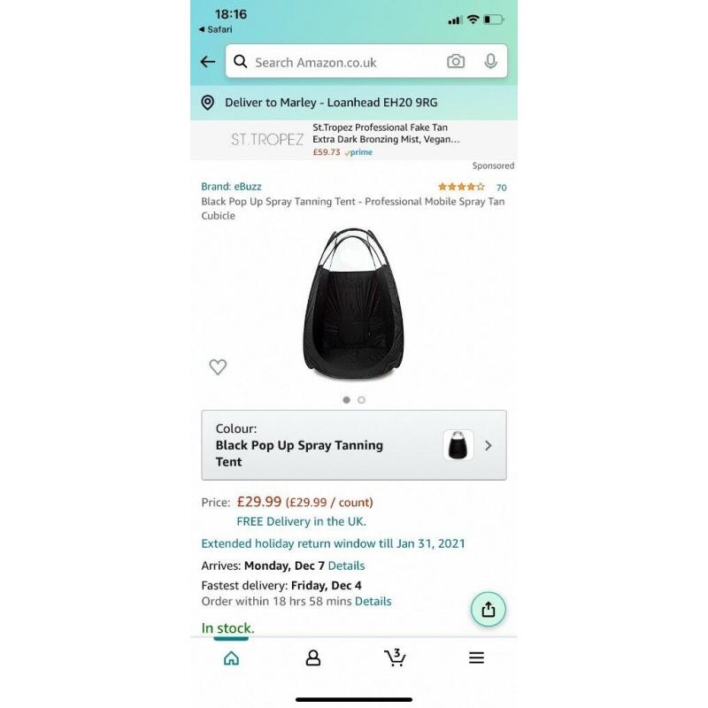 Spray tan machine & tent