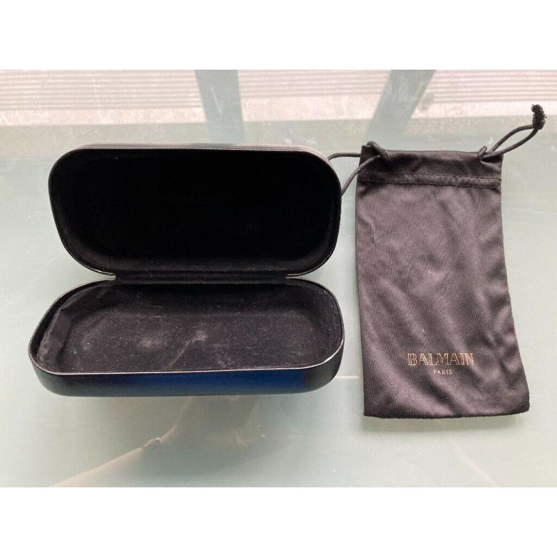 Balmain Paris Authentic Clam shell Sunglasses Case with Cloth Carrying Bag