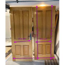 1 x Double door and 2 x single High Quality Oak Internal Doors with door furniture