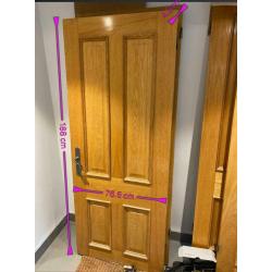 1 x Double door and 2 x single High Quality Oak Internal Doors with door furniture