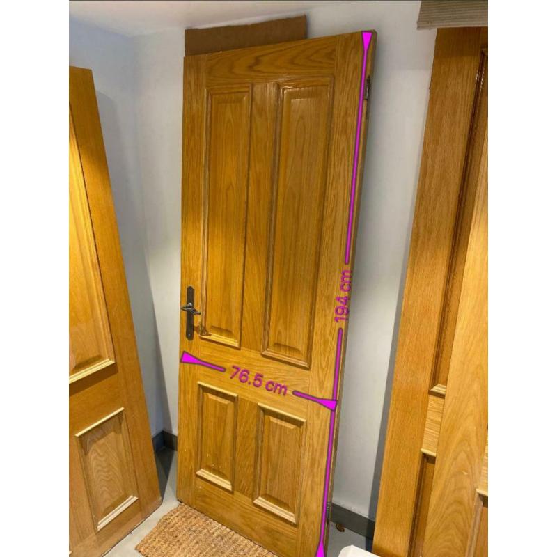 1 x Double door and 2 x single High Quality Oak Internal Doors with door furniture