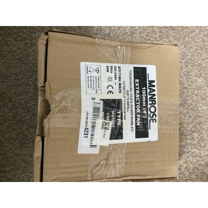 MANROSE MG100T 20W BATHROOM EXTRACTOR FAN WITH TIMER WHITE 240V