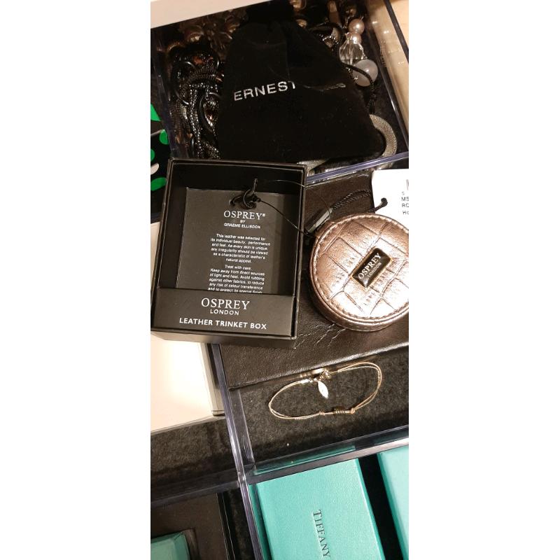 Osprey London leather Trinket box