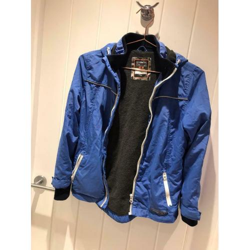 Boys blue jacket with thin fleece lining
