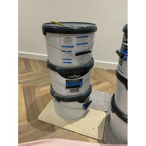Crown contract matt brilliant white 10l paint emulsion