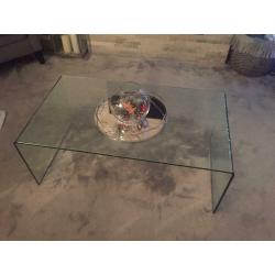 Glass coffee table
