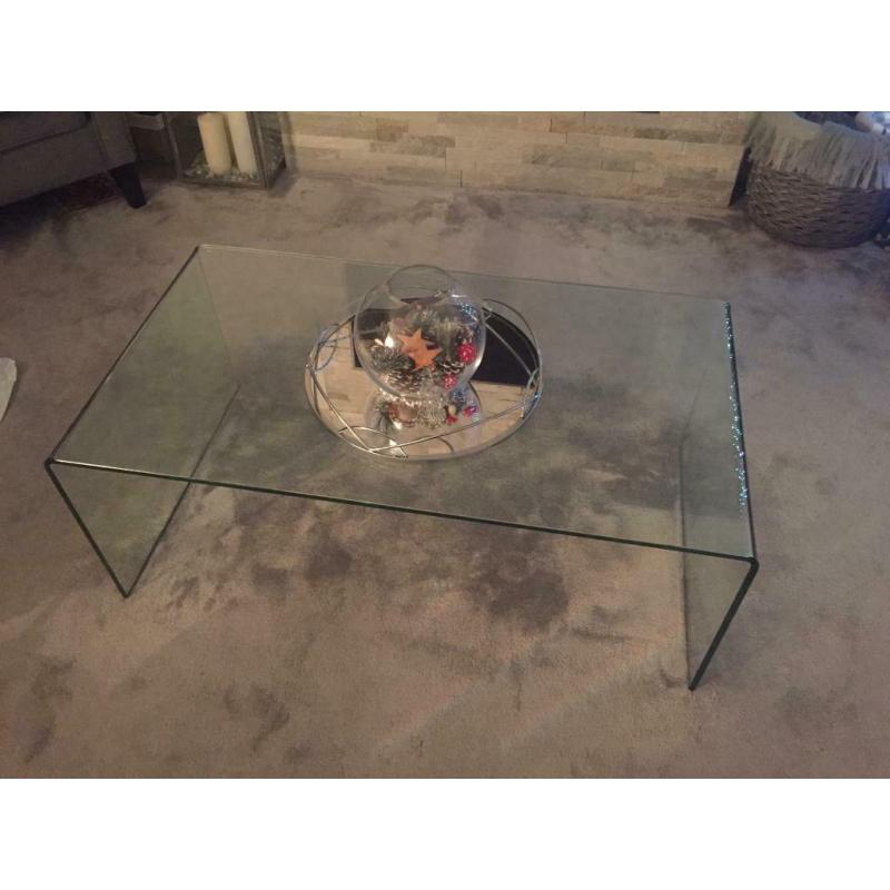 Glass coffee table