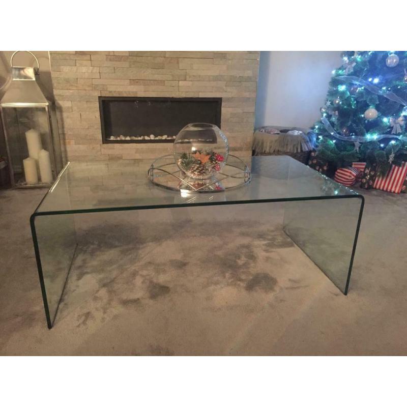 Glass coffee table