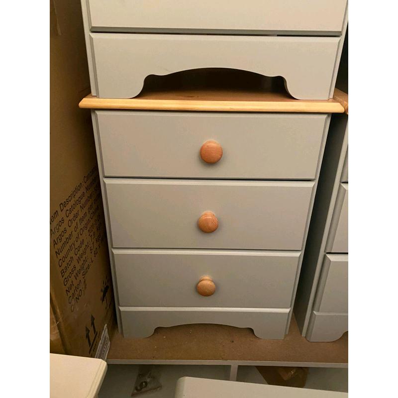 2 Tone 3 Drawer Bedside storage cabinets only ?35 each or both ?65. Re