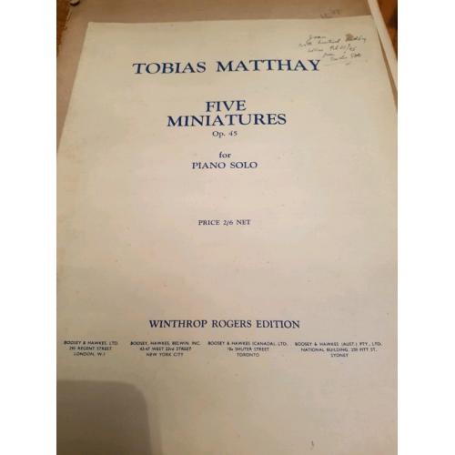 FIVE MINIATURES by TOBIAS MATTHAY - SIGNED