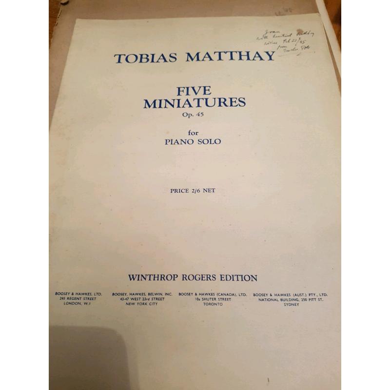 FIVE MINIATURES by TOBIAS MATTHAY - SIGNED