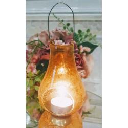 Wholesale 70 Gold Glass Hanging Candle Tealight Holders Rustic Stained
