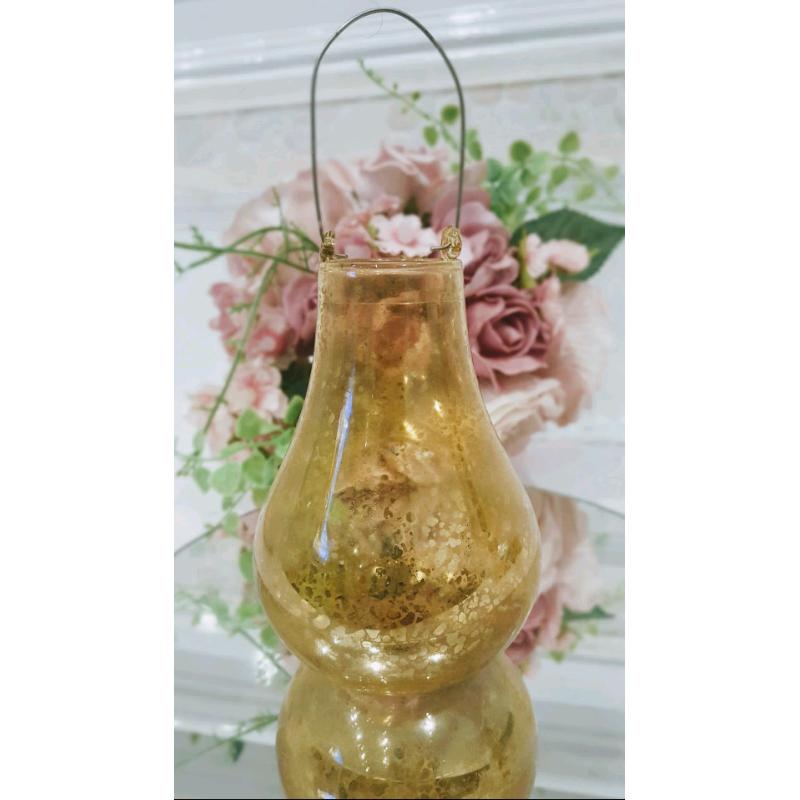 Wholesale 70 Gold Glass Hanging Candle Tealight Holders Rustic Stained