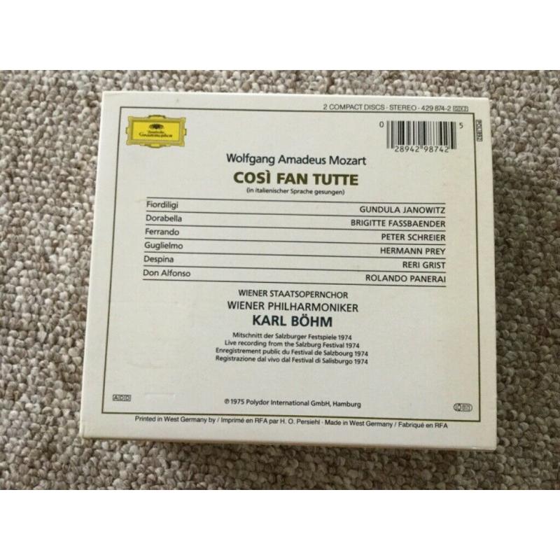 Cosi Fan Tutte, Karl Bohm CDs