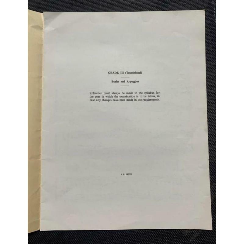 Royal School Of Music Scales and Arpeggios Grade III Transitional Vintage Piano