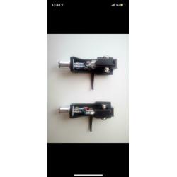 Ortofon Rare Shure M44G cartridges mounted on original technics head shells