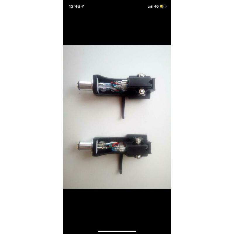 Ortofon Rare Shure M44G cartridges mounted on original technics head shells