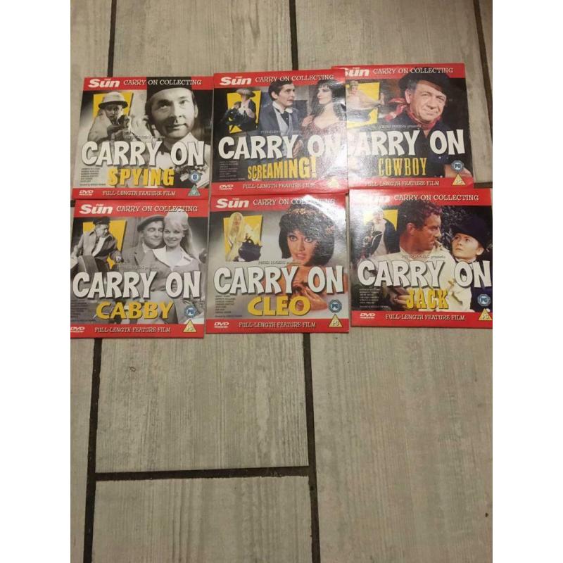 Bundle of 6 classic carry on film DVDs