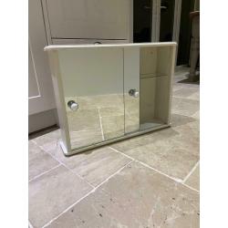 Vintage Retro White Painted Wooden Mirror Bathroom Cabinet