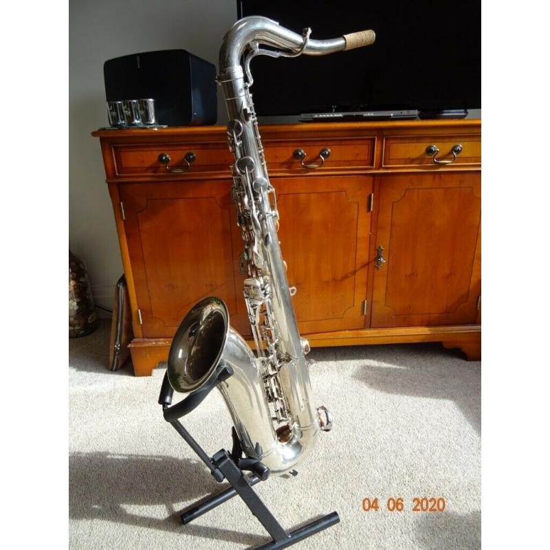 KING SUPER 20 SILVER PLATED TENOR SAX, OVERHAULED, NEW ROO PADS