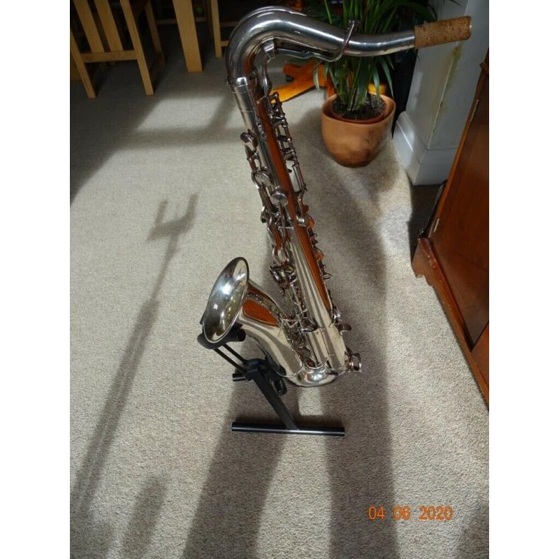 KING SUPER 20 SILVER PLATED TENOR SAX, OVERHAULED, NEW ROO PADS