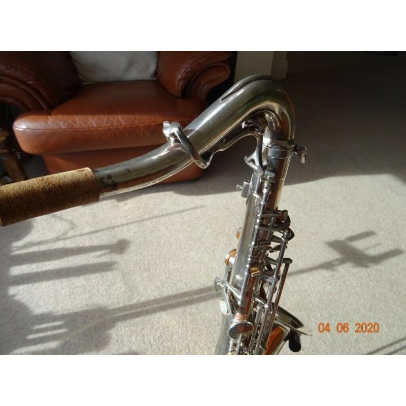 KING SUPER 20 SILVER PLATED TENOR SAX, OVERHAULED, NEW ROO PADS