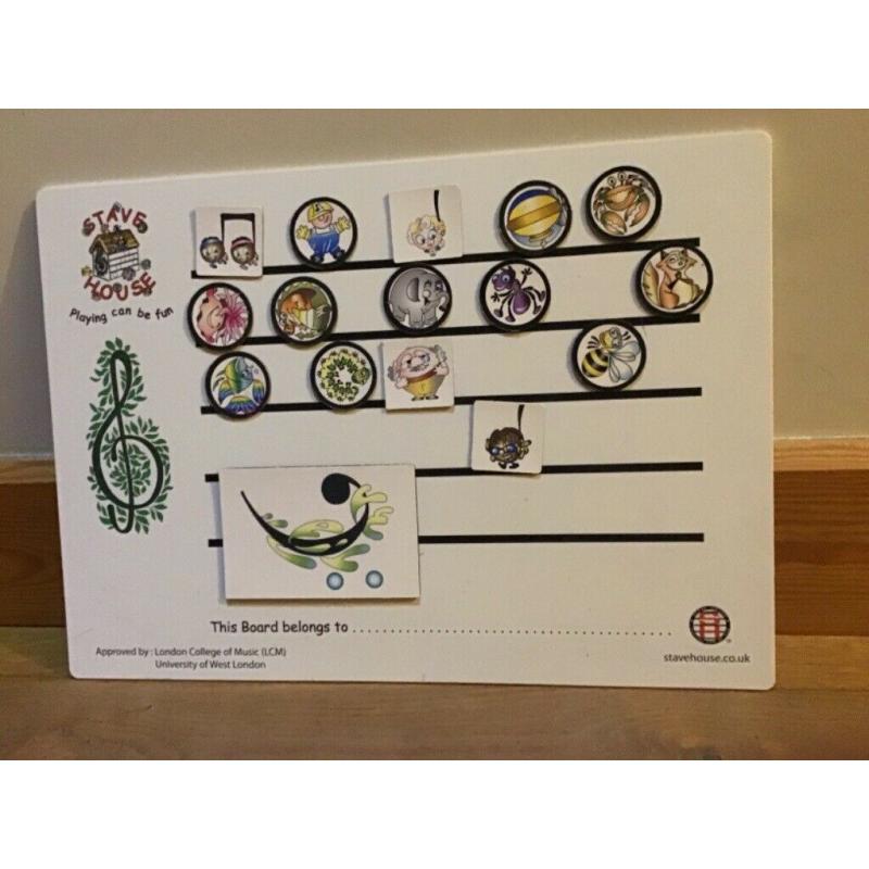 Stave House magnetic character set and board